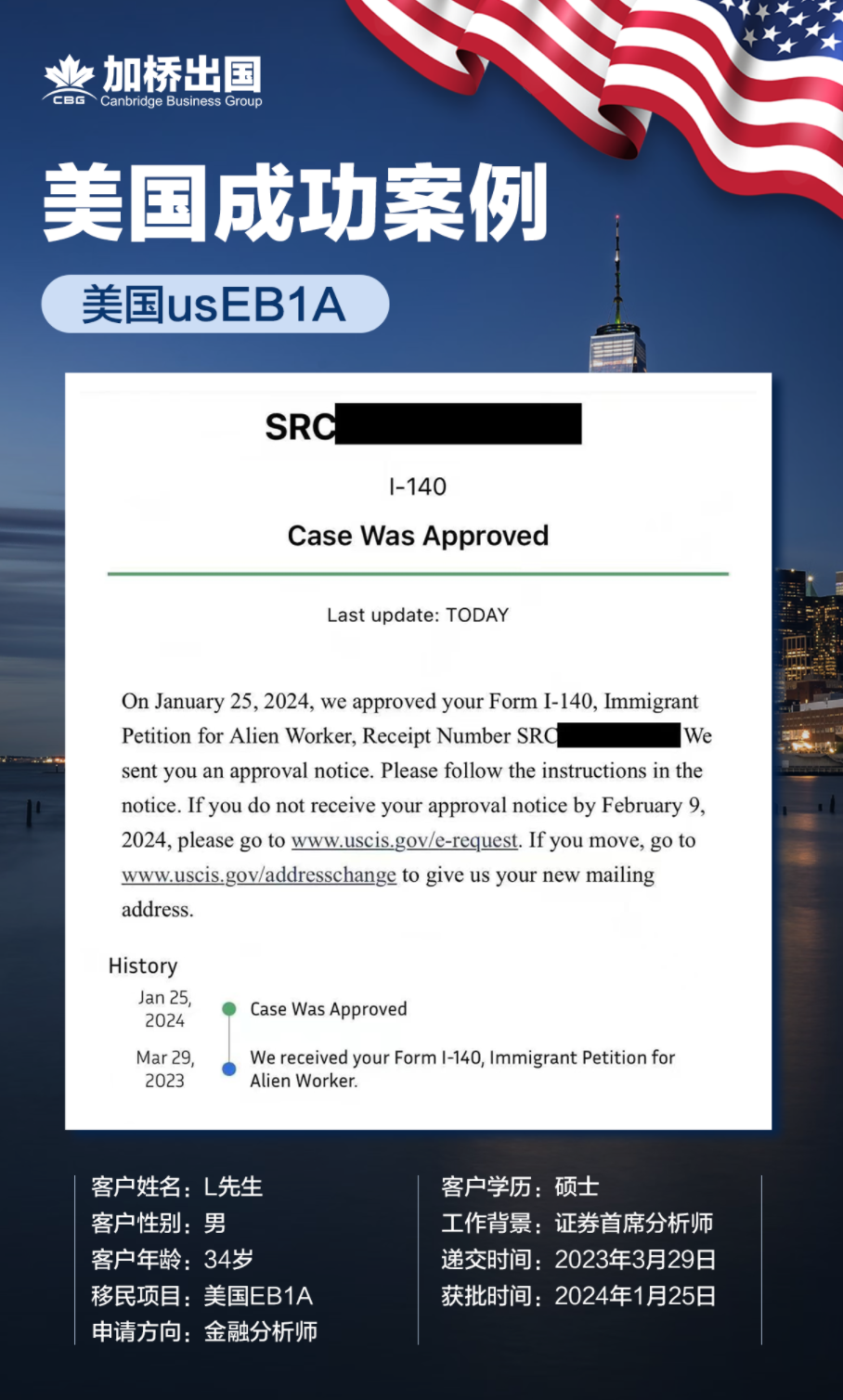 恭喜L先生🇺🇸NIW获批[烟花][烟花]