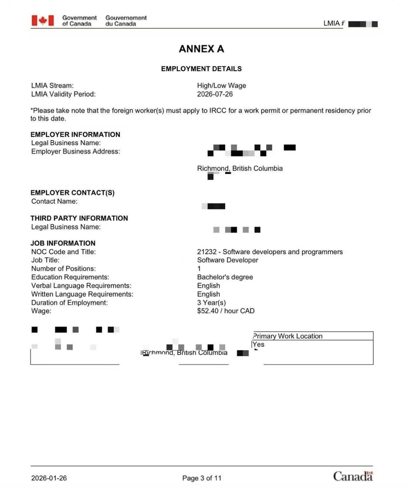 温哥华IT公司软件工程师现成LMIA