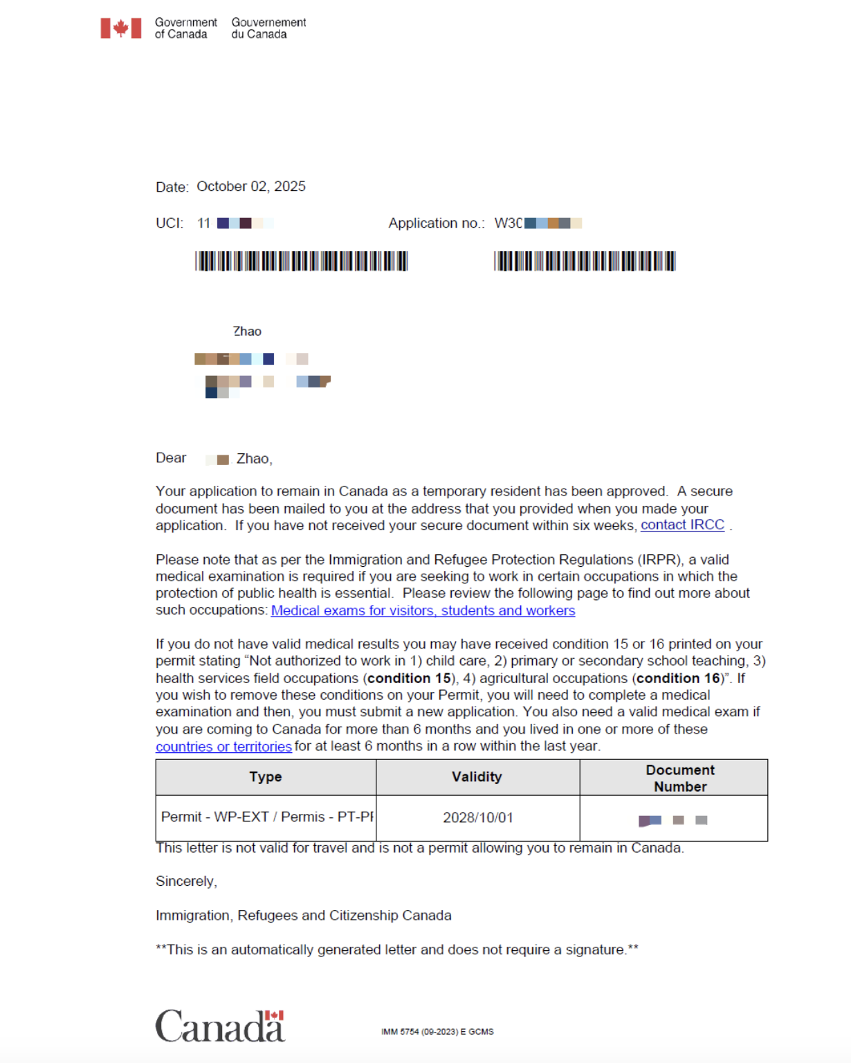 恭喜zhao小姐 LMIA工签顺利获批！