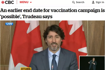 特鲁多：或将提前接种时间，尽快重开经济！多项疫情补贴延长至春夏！