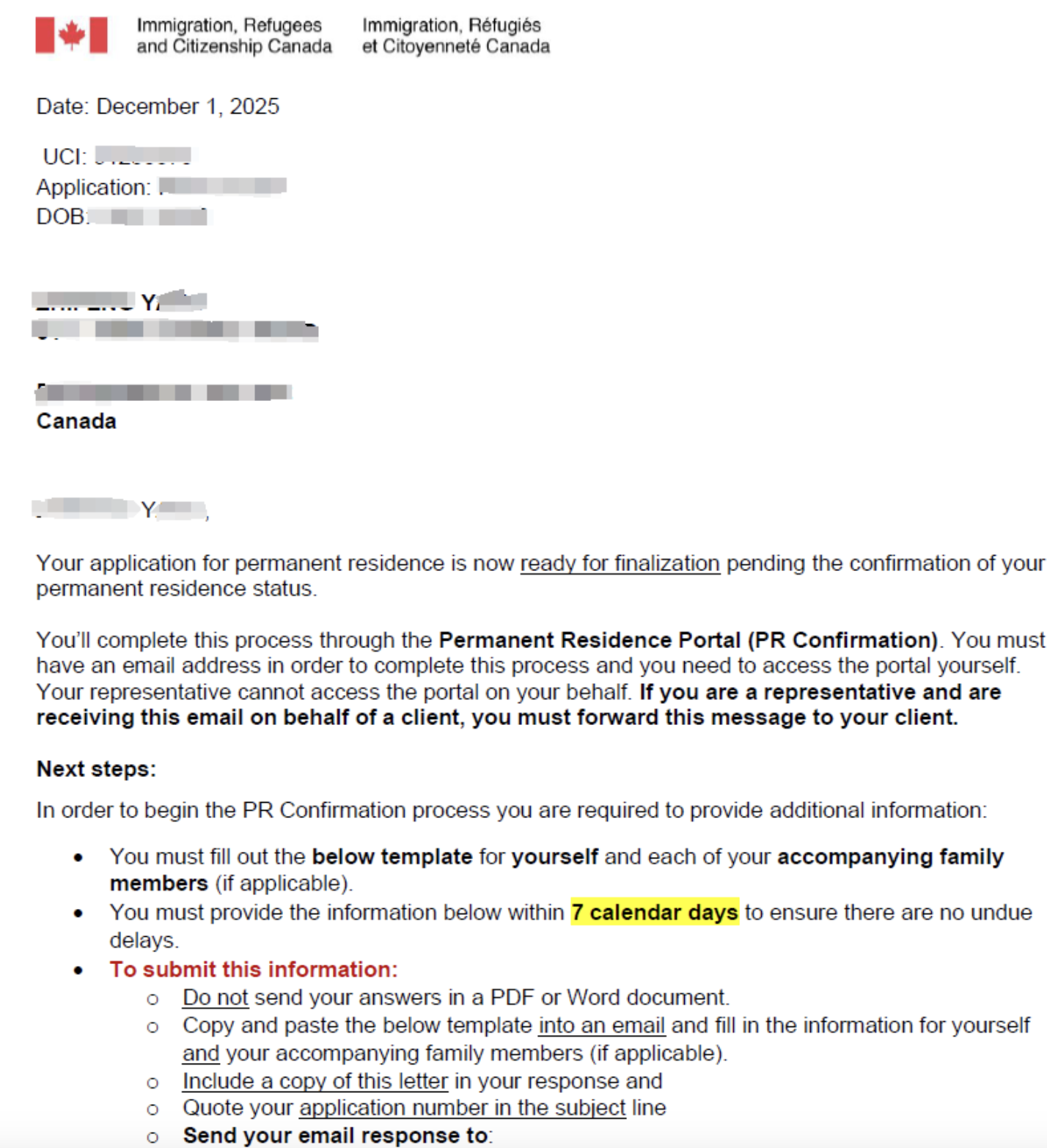 恭喜客户Y先生境内夫妻团聚移民14个月批过！