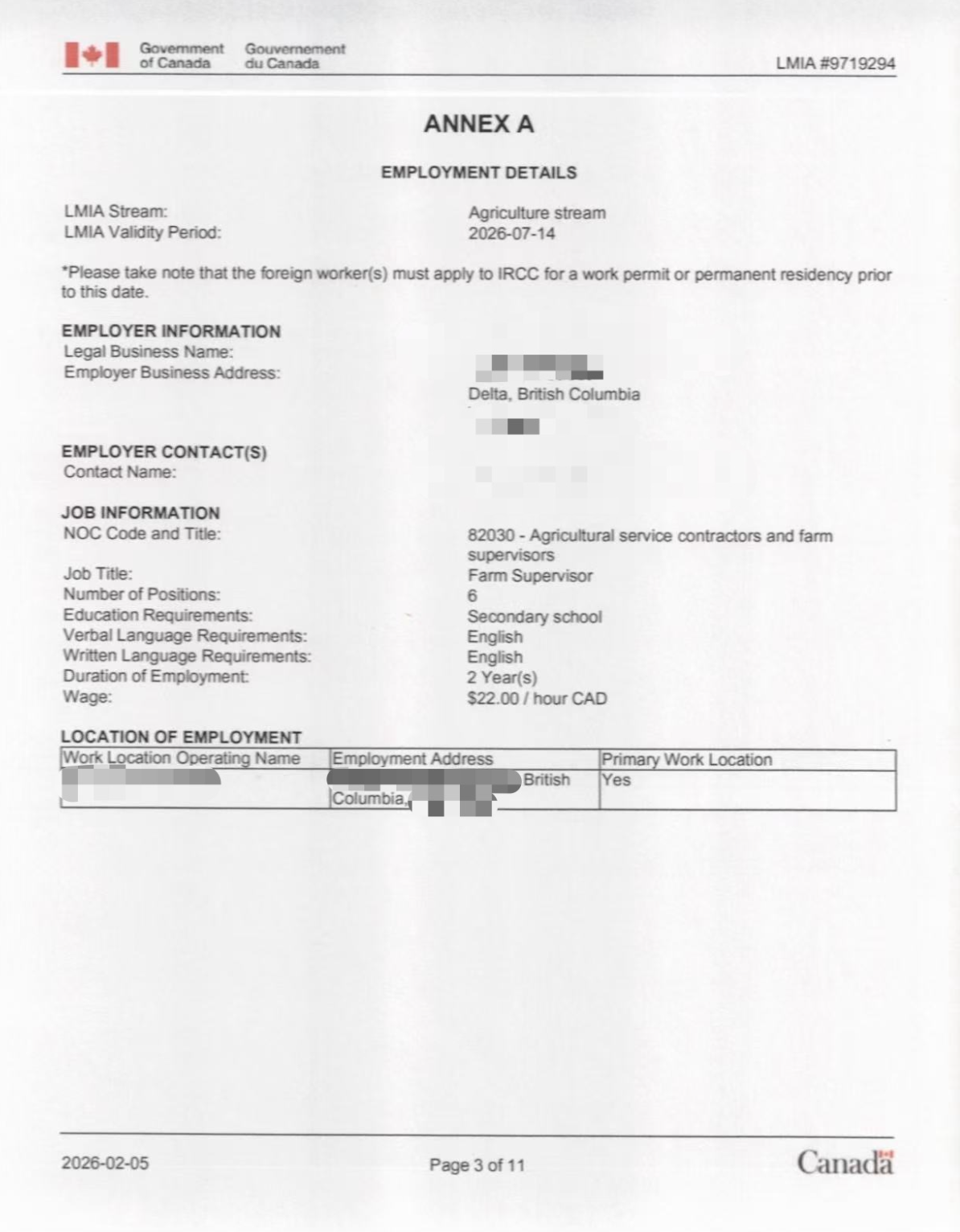 加拿大BC nelson小镇 农业主管LMIA 