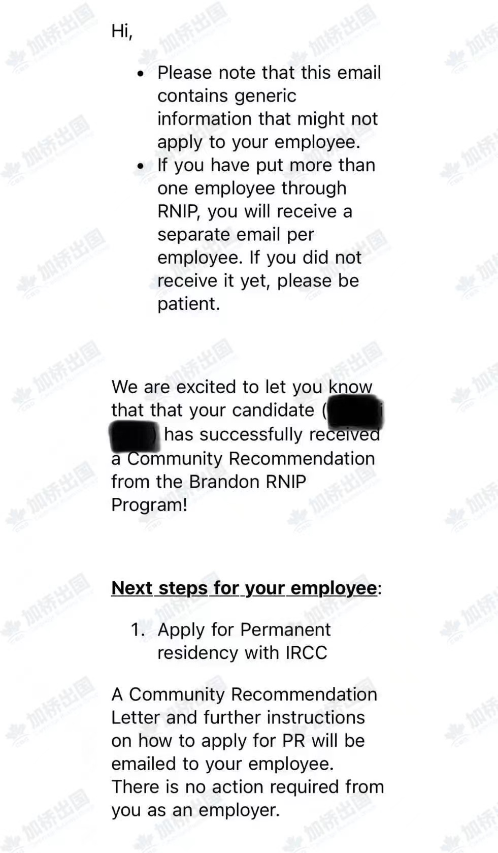 RNIP BRANDON社区推荐信顺利获批！