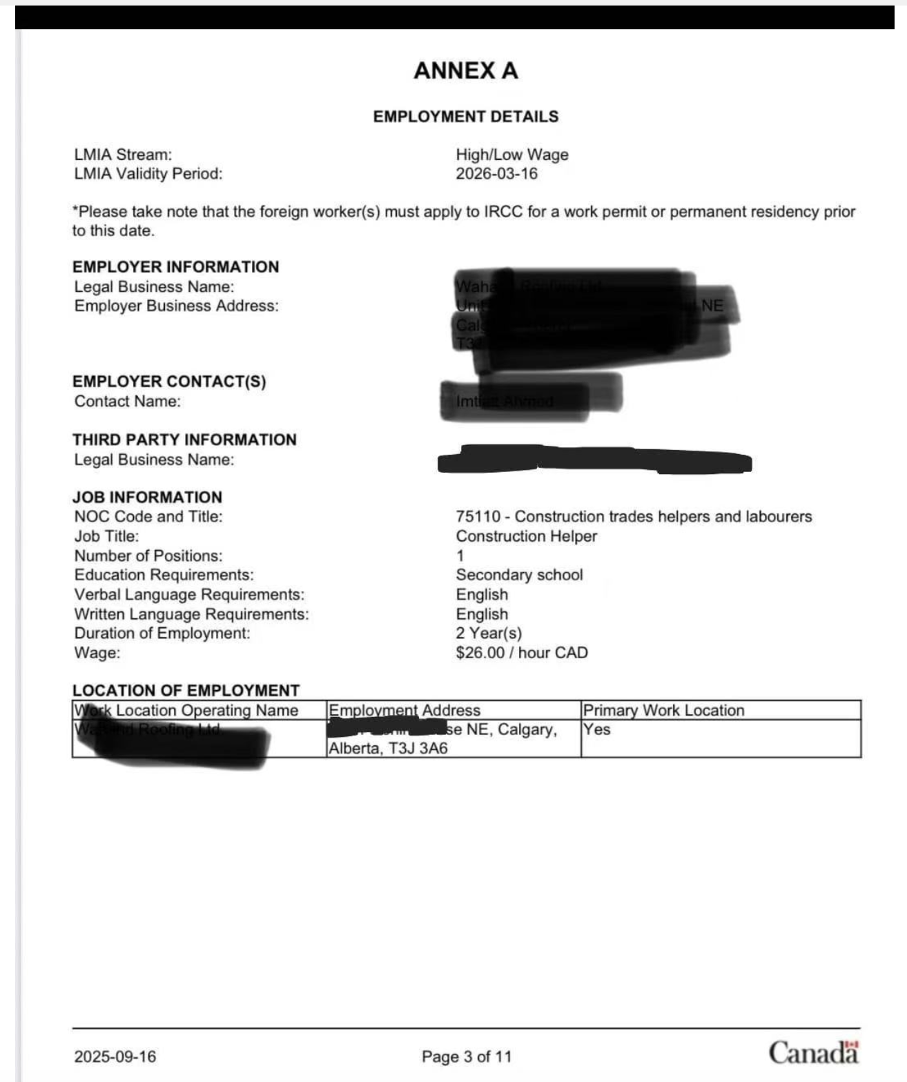 加拿大🇨🇦阿省 建筑工人现成岗位