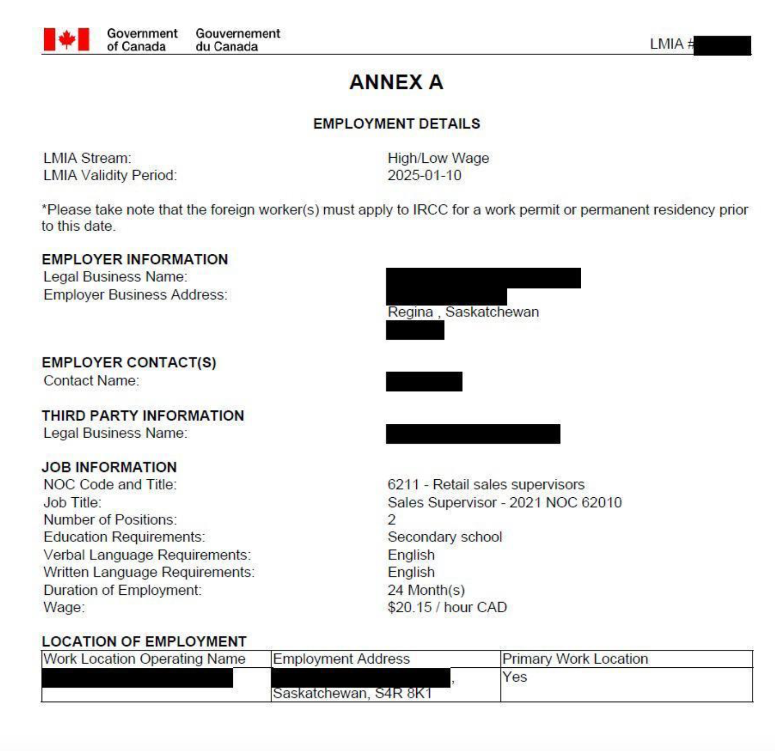 萨省省会regina零售主管现成岗位！