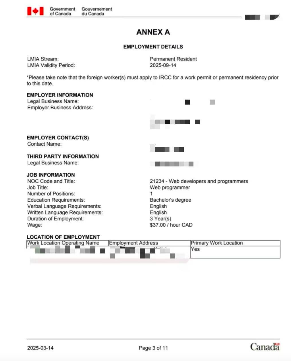 Web Programer LMIA获批！