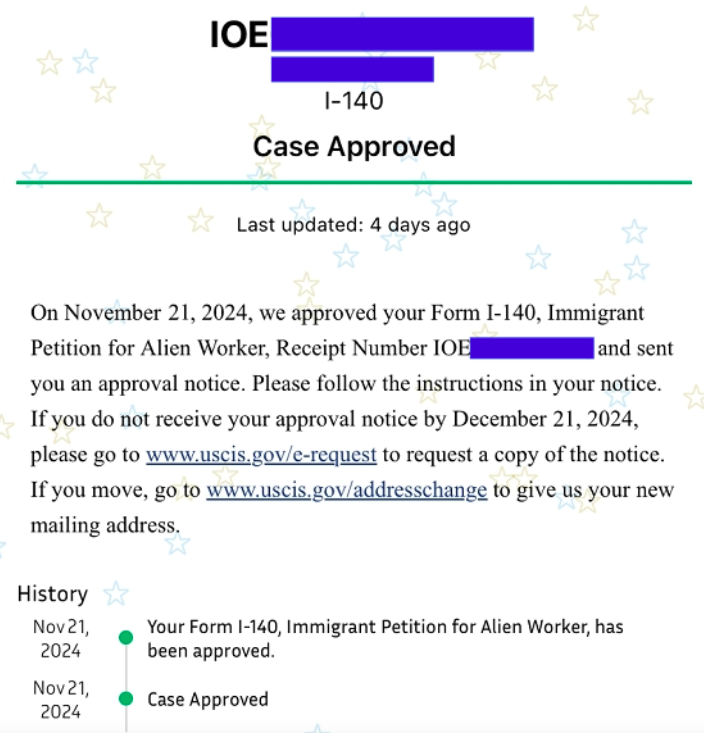 恭喜W先生，能源工程师，美国NIW顺利获批！