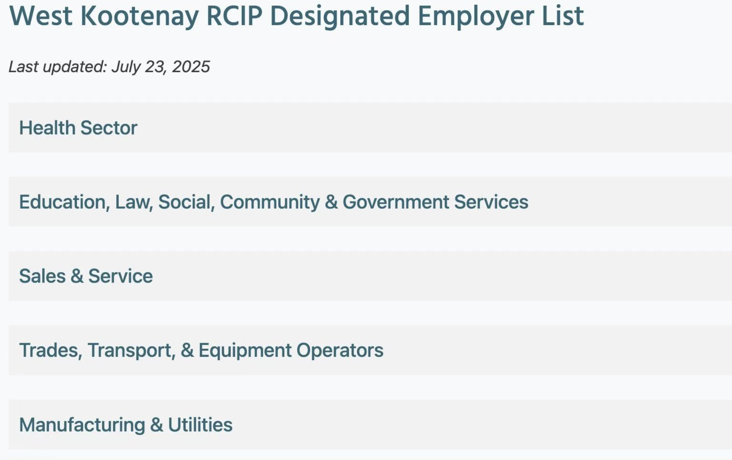 BC的RCIP社区首批指定雇主名单正式公布