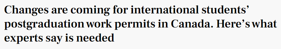 加拿大移民部长宣布“毕业工签”将大改！