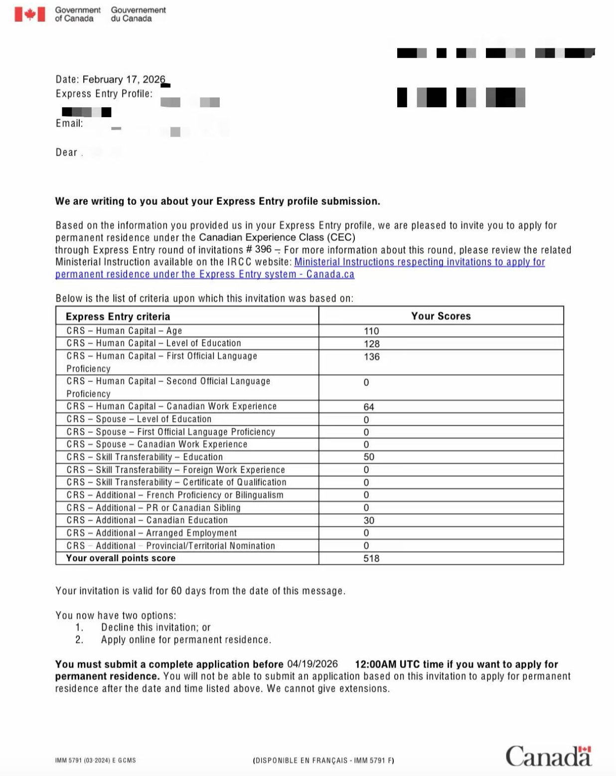 移民马年新年大礼！恭喜客户W女士收到邀请！