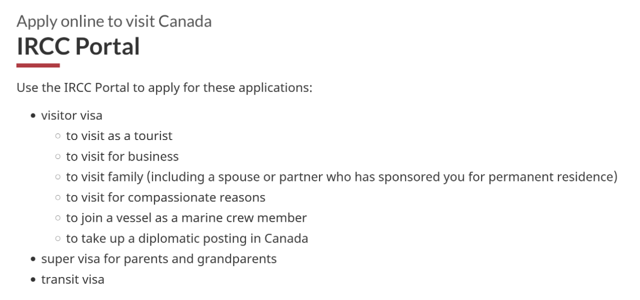 加拿大学签申请将不能通过IRCCPortal递交