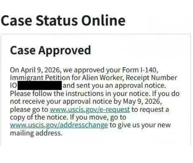 美国🇺🇸EB1A最新获批案例