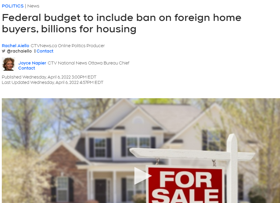 突发！加拿大计划禁止外国人买房！最快明天公布！