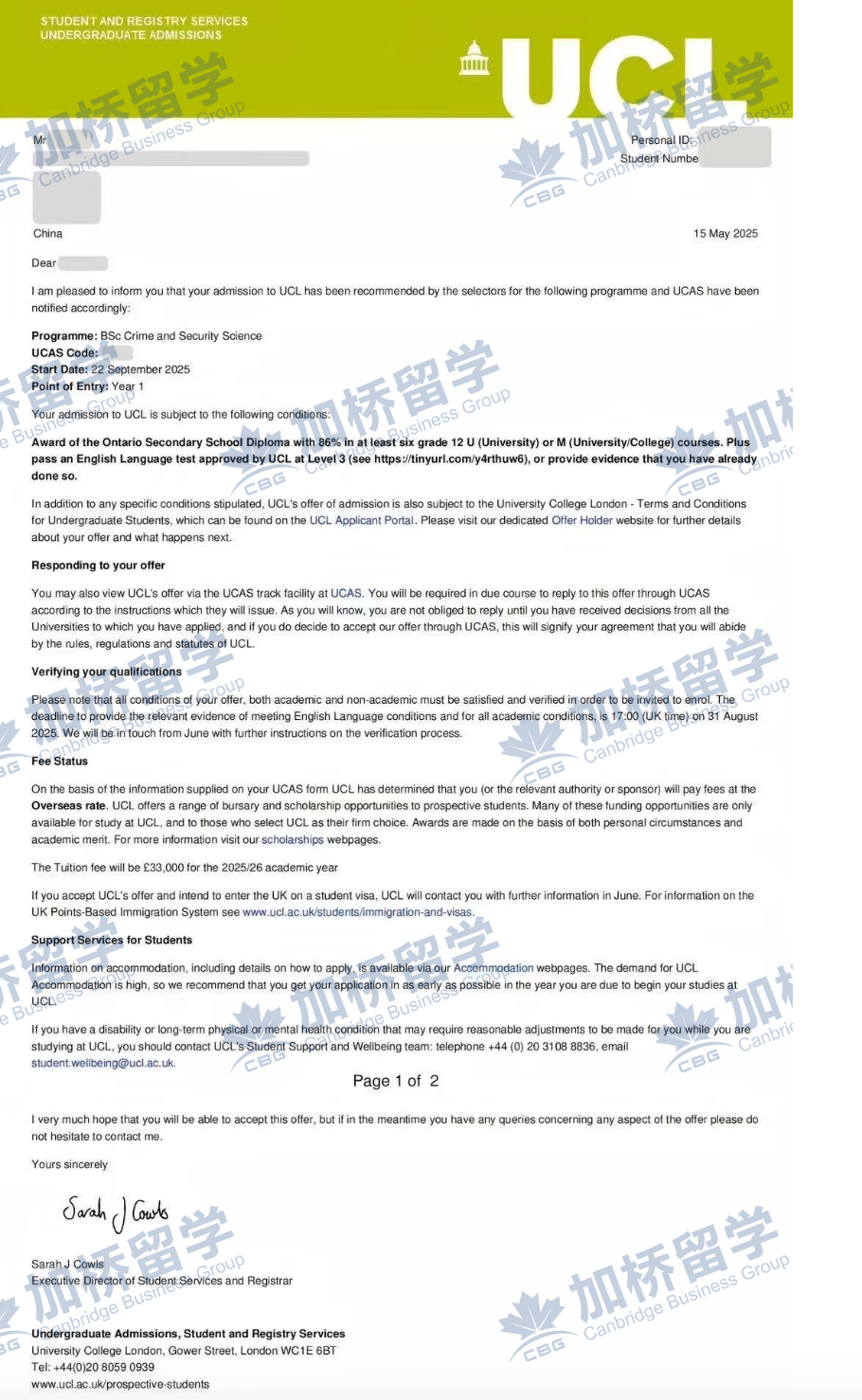 今年最快的一封英国UCL offer，三天！