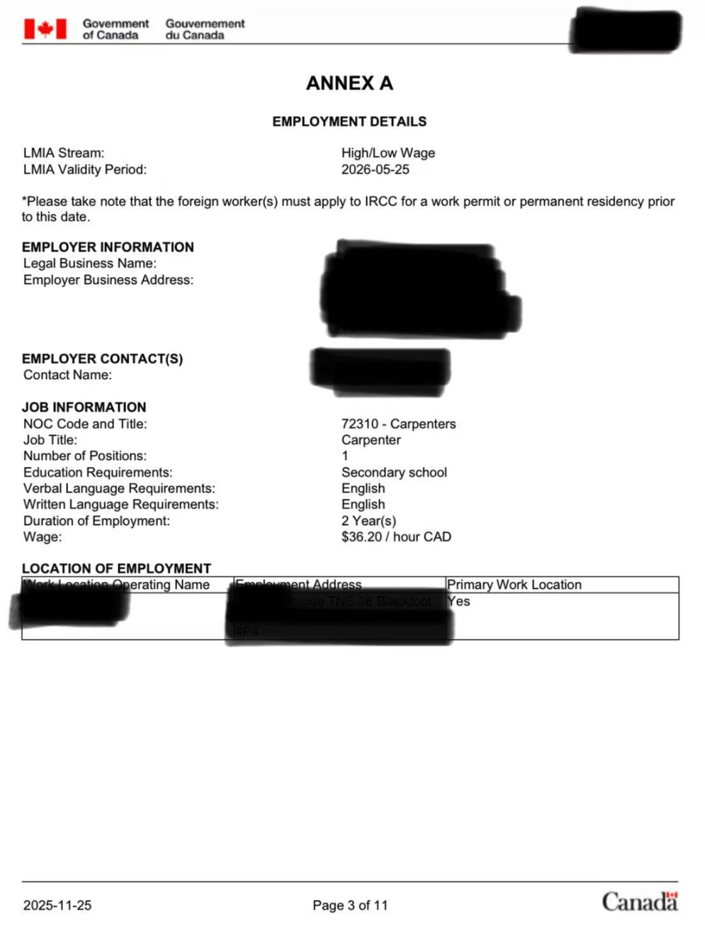 加拿大🇨🇦木工已获批LMIA📍