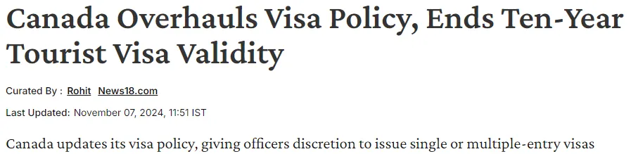 加拿大：取消10年签证！探亲旅游陪读全部大受影响