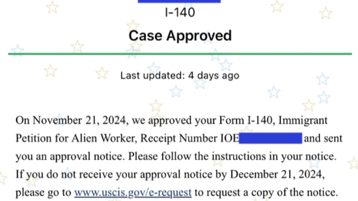 恭喜W先生，能源工程师，美国NIW顺利获批！