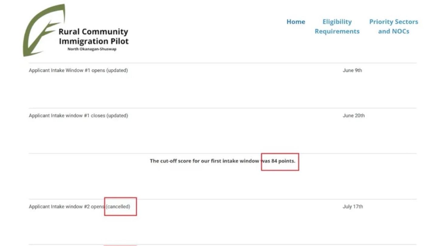 加拿大RCIP首次公布申请打分线，仅需84分