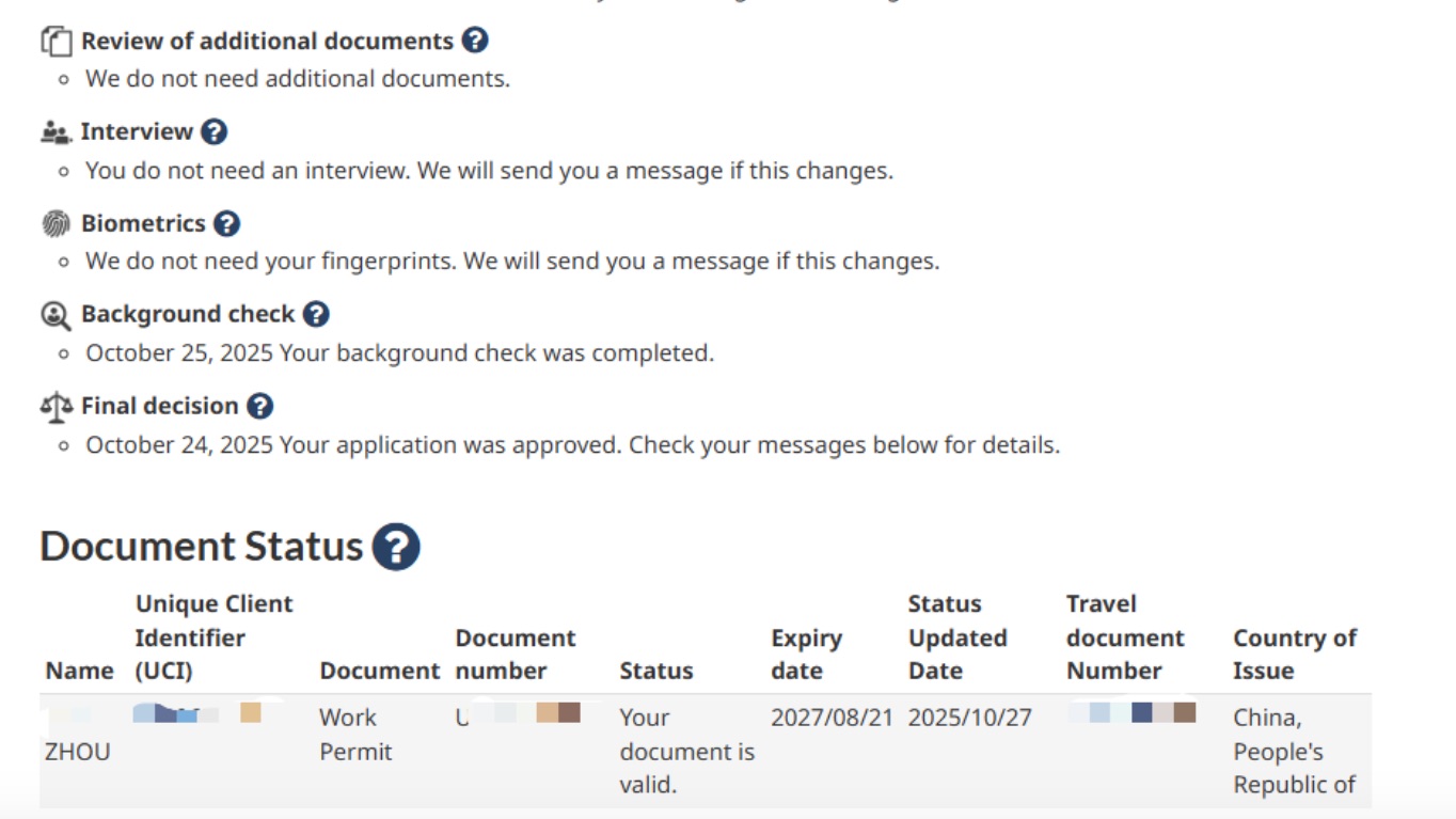 恭喜zhou女士, AIP工签顺利获批!
