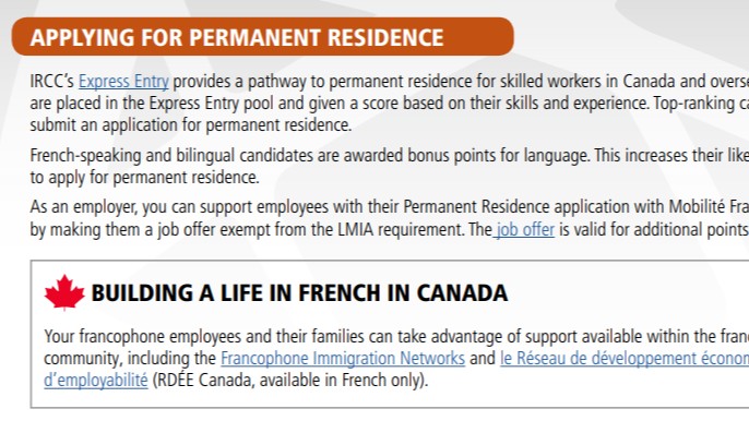 法语人士专享 | 豁免LMIA，直接申请工签！