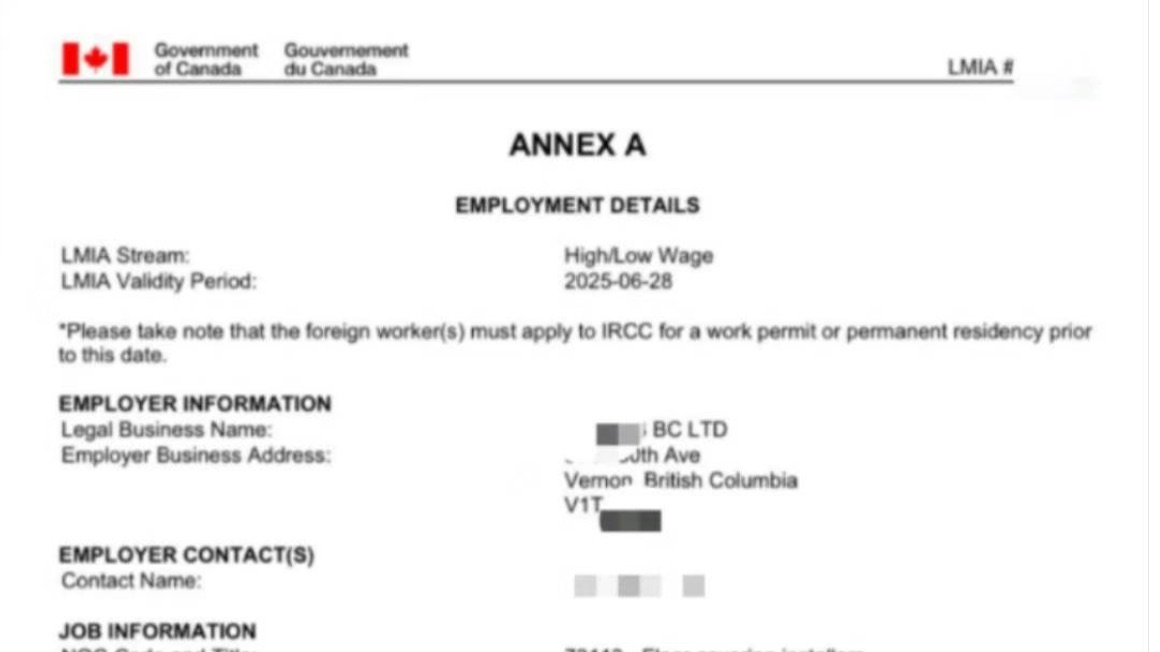  BC省Vernon无语言要求申请工签！