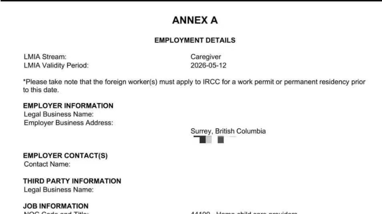 加拿大温哥华现成caregiver LMIA