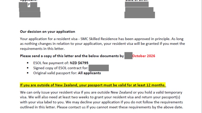 恭喜客户P女士新西兰绿卡顺利下签！