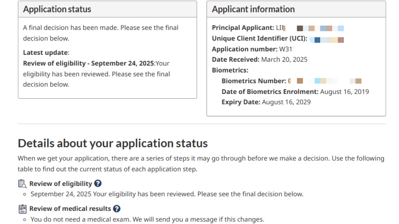 恭喜L先生, LMIA工签获批!