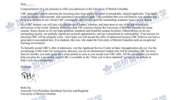 恭喜Z同学顺利拿到ubc offer！