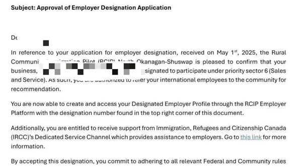 我们🇨🇦BC RCIP又获批两个指定雇主名额