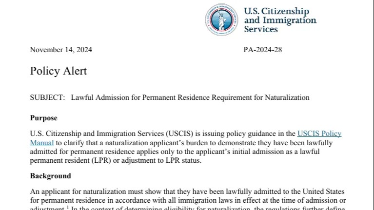 美国移民局颁布新规，绿卡持有者迎来重大利好!