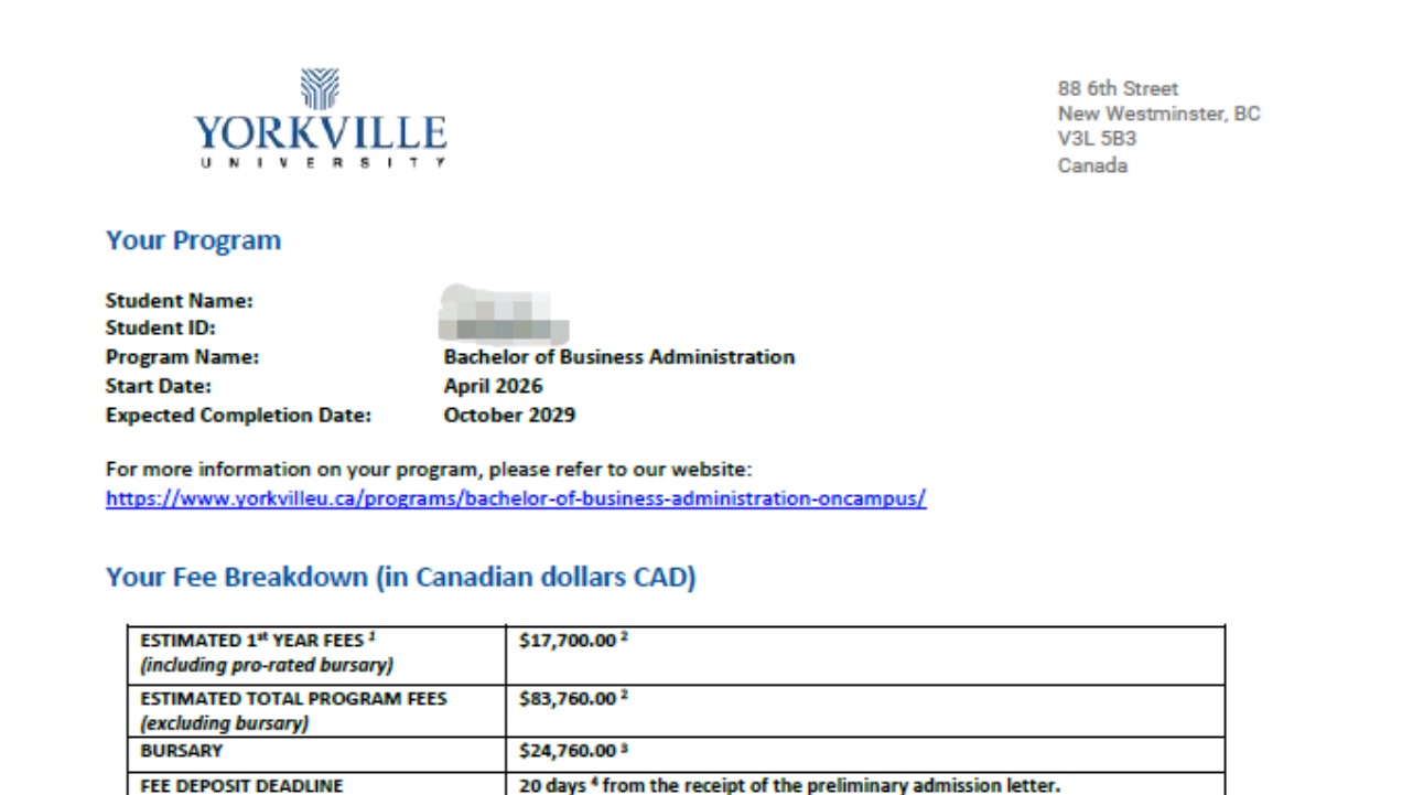 恭喜客户1周拿到Yorkville录取+支持信！