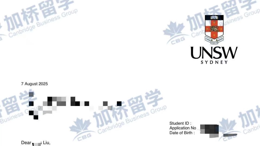 恭喜L同学一周内拿到Unsw和悉尼大学offer