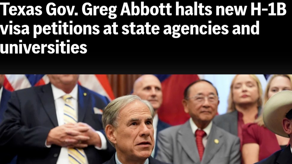 美国得州暂停H-1B新申请！传统留美路径正在失效