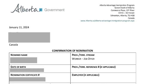 恭喜客户 阿省AAIP省提名顺利获批 ！
